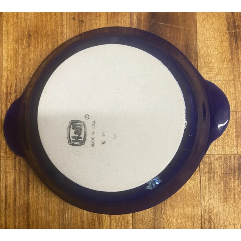 Vintage Hall USA Pottery Cobalt Blue Au Gratin Baking Dish‎